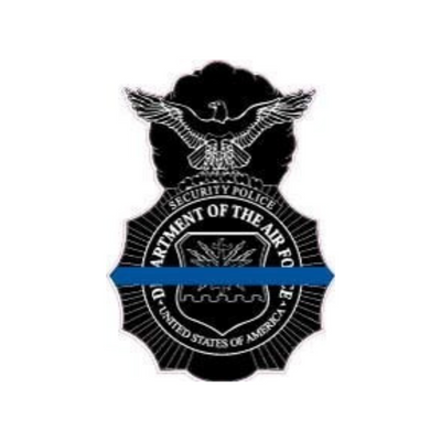 USAF Security Force Badge - Thin Blue Line Sticker - Black